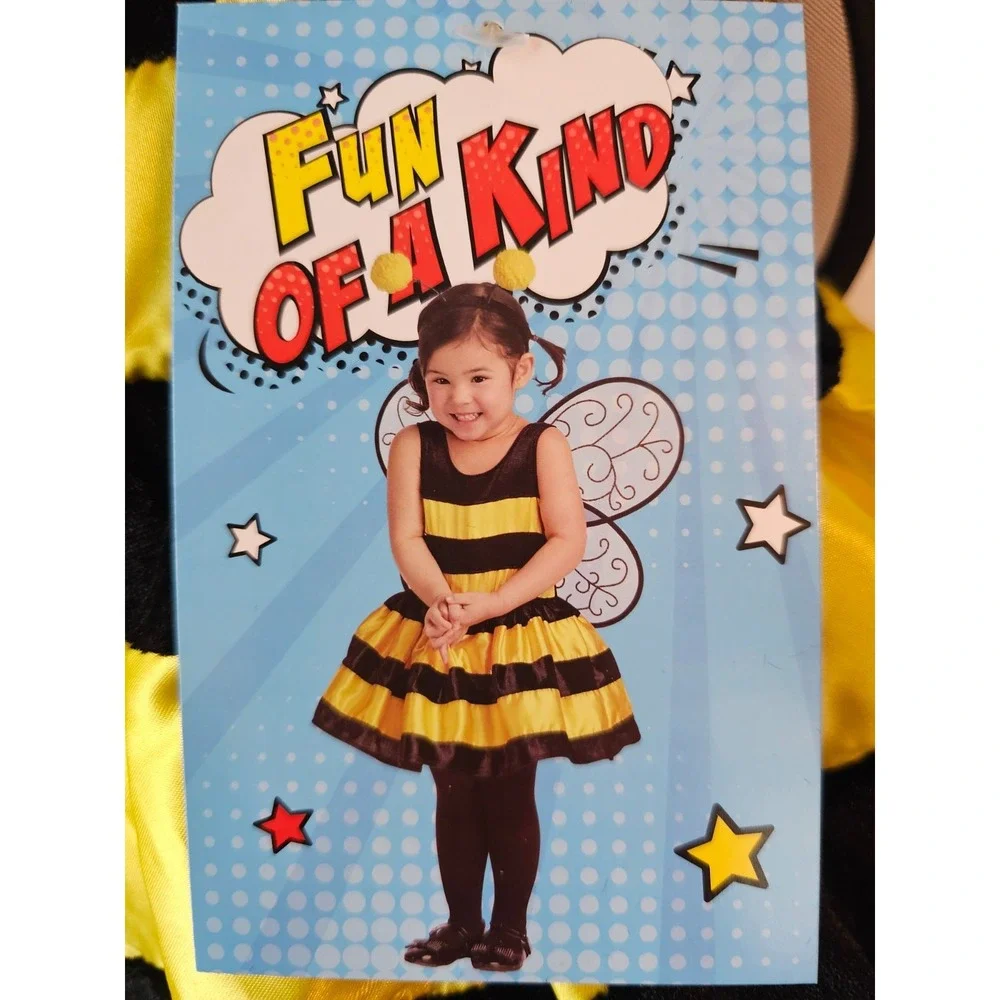 5T Bee Costume Halloween Pretend Play Party w/Headband &‎ Wings - 5T